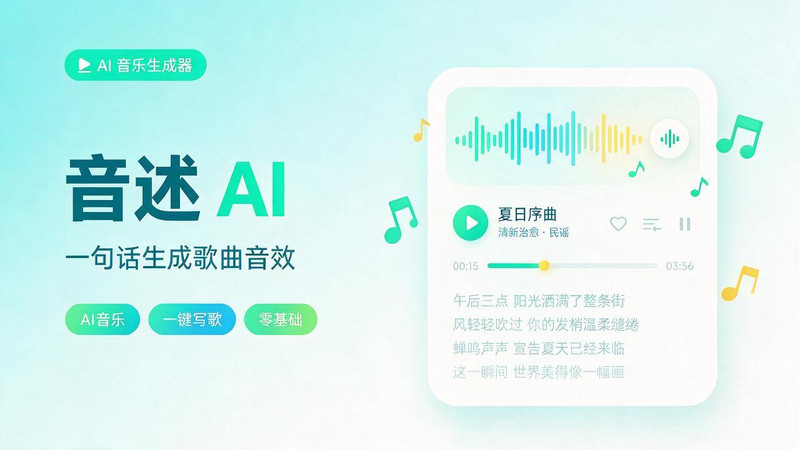 热门爆款AI工具！AI音乐一键生成器，效果逼真，一句话即可创建歌曲音效音乐，小白也可以轻松上手 音述 图标