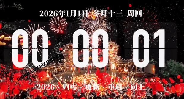 【祝大家元旦快乐】2026跨年视频素材+发朋友圈的九宫格素材，愿大家新的一年万事如意，心想事成 图标